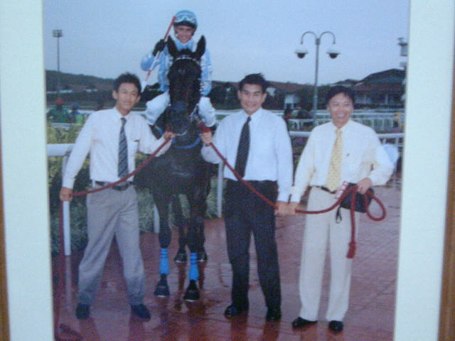 Patrizio wining his horse race